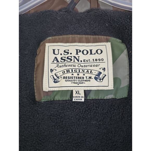 US Polo Assn ~Men's XL~ Camouflage Puffer Parka Hodie Thick Coat Have Winter. - Picture 7 of 16